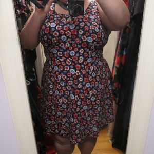 Cute vibrant floral A-line dress